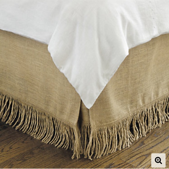 Ballard Designs Fringed Burlap Bedskirt - Twin - Picture 2 of 2
